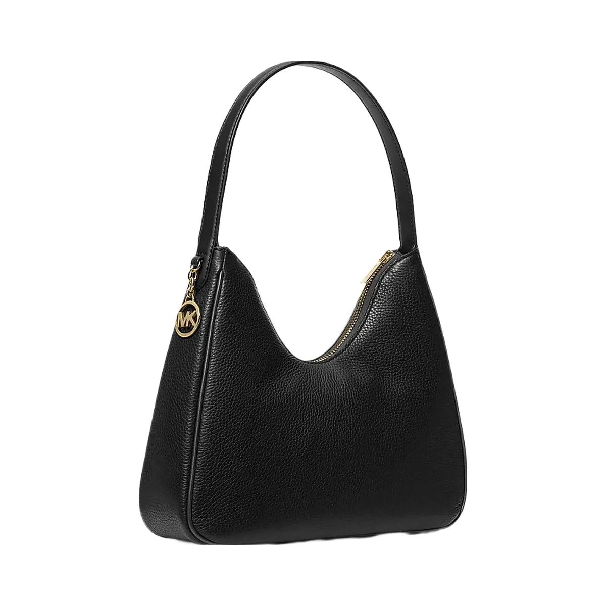 Michael Kors Nayla Small Pebbled Leather Hobo Shoulder Bag Black