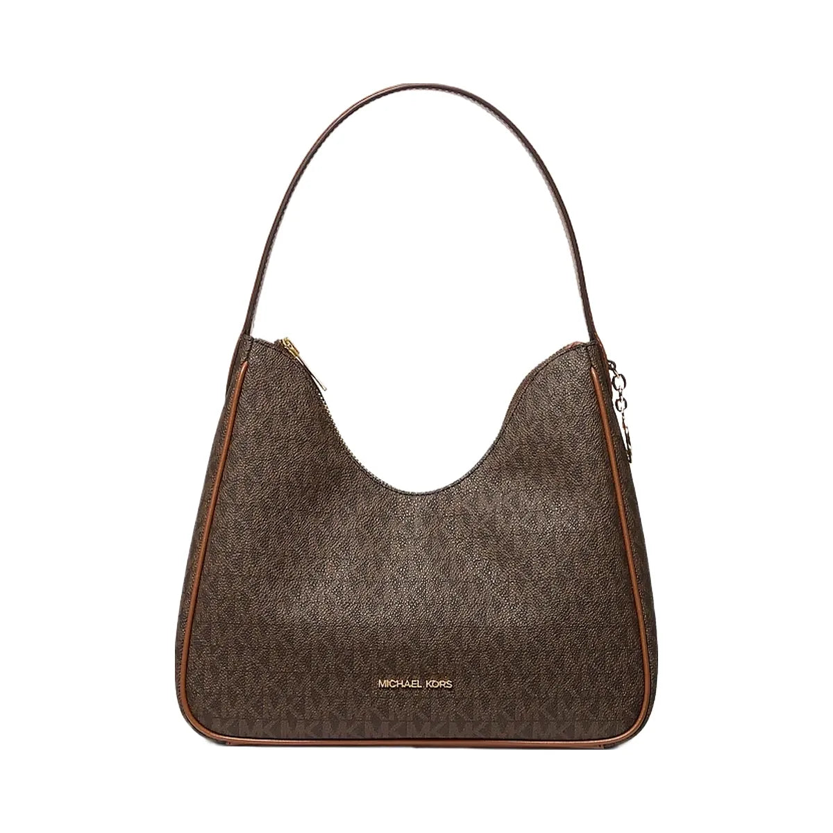 Michael Kors Nayla Small Signature Logo Hobo Shoulder Bag Brown