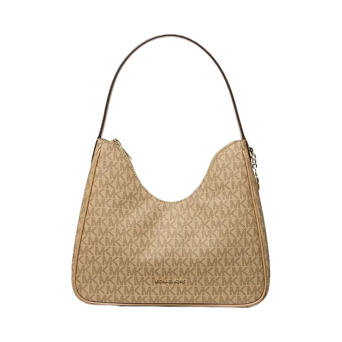 Michael Kors Nayla Small Signature Logo Hobo Shoulder Bag Camel