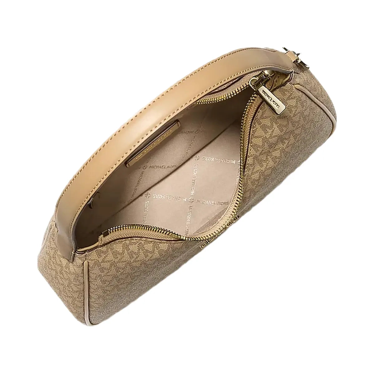 Michael Kors Nayla Small Signature Logo Hobo Shoulder Bag Camel