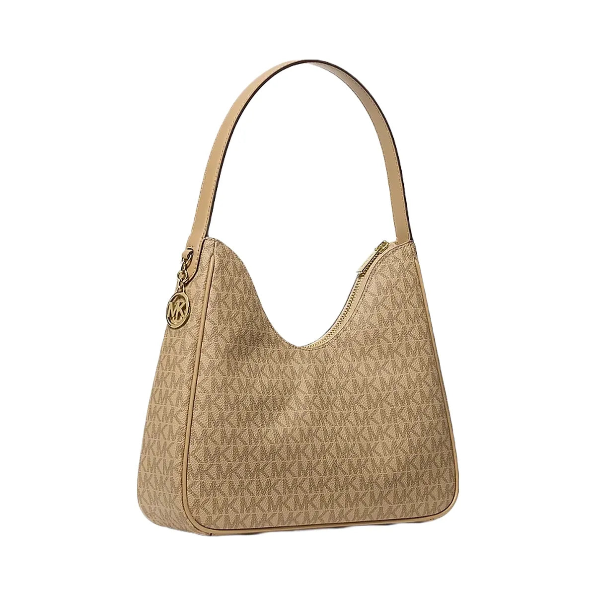 Michael Kors Nayla Small Signature Logo Hobo Shoulder Bag Camel