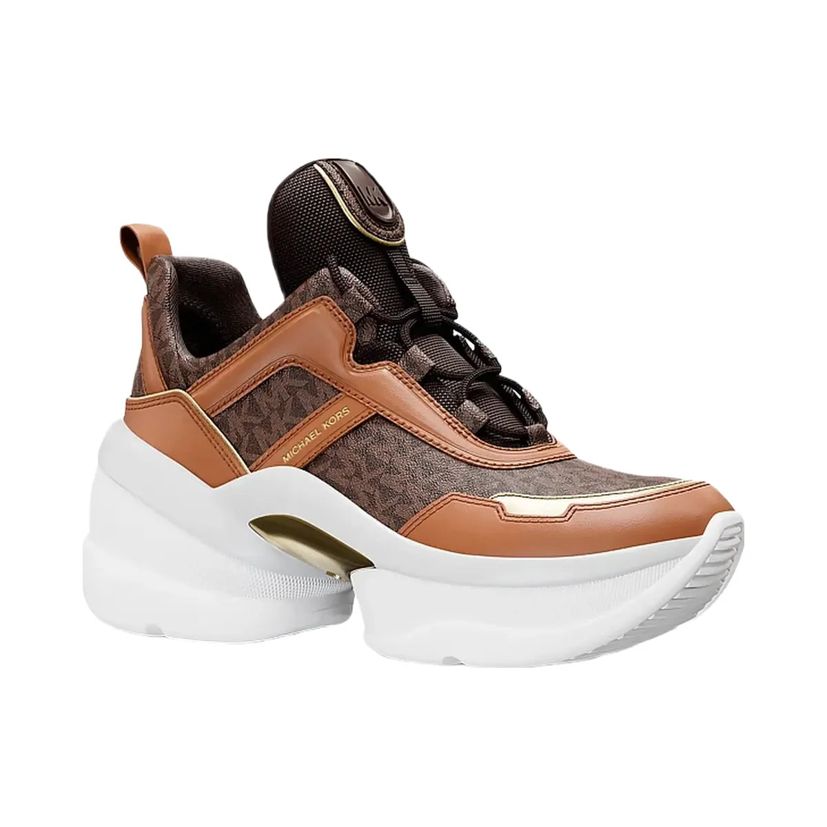 Michael Kors Olympia Signature Logo Trainer Brown Multi
