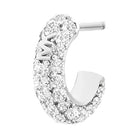 Michael Kors Pavé Heart and Logo Necklace and Hoop Earrings Jewelry Gift Set Silver
