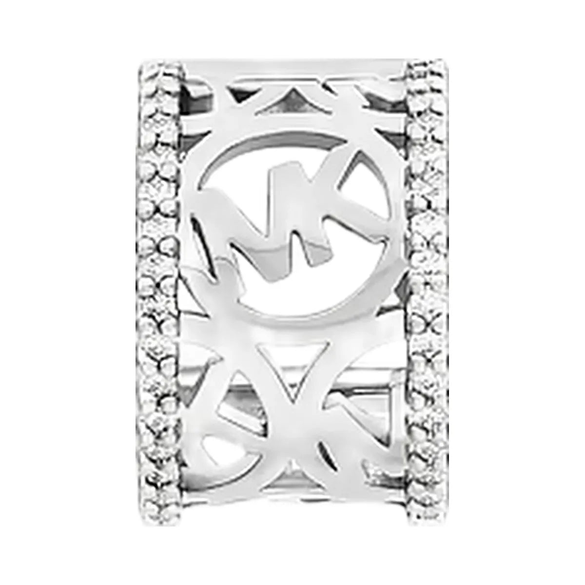 Michael Kors Pavé Logo Huggie Earrings Silver