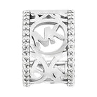 Michael Kors Pavé Logo Huggie Earrings Silver