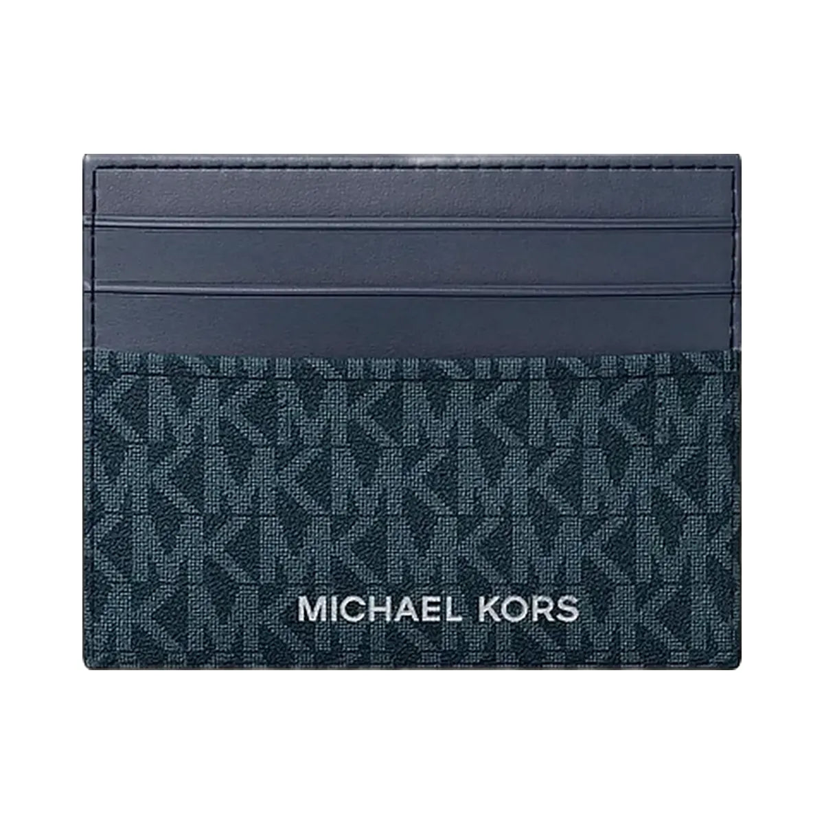 Michael Kors Pebbled Leather Billfold Wallet and Signature Logo Card Case Gift Set Navy