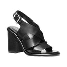 Michael Kors Raven Leather Block Heel Sandal Black