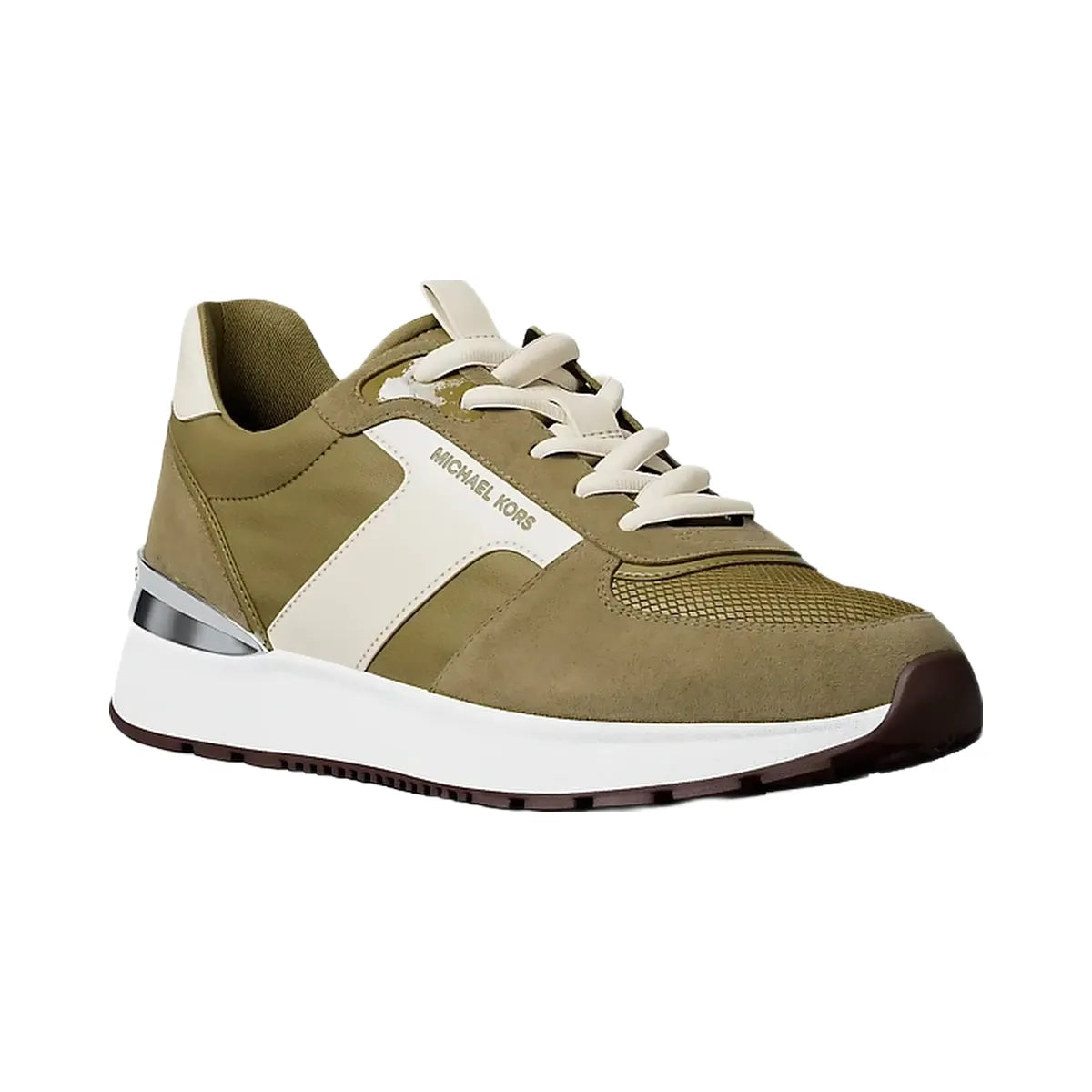 Michael Kors Remy Mixed-Media Trainer Oregano