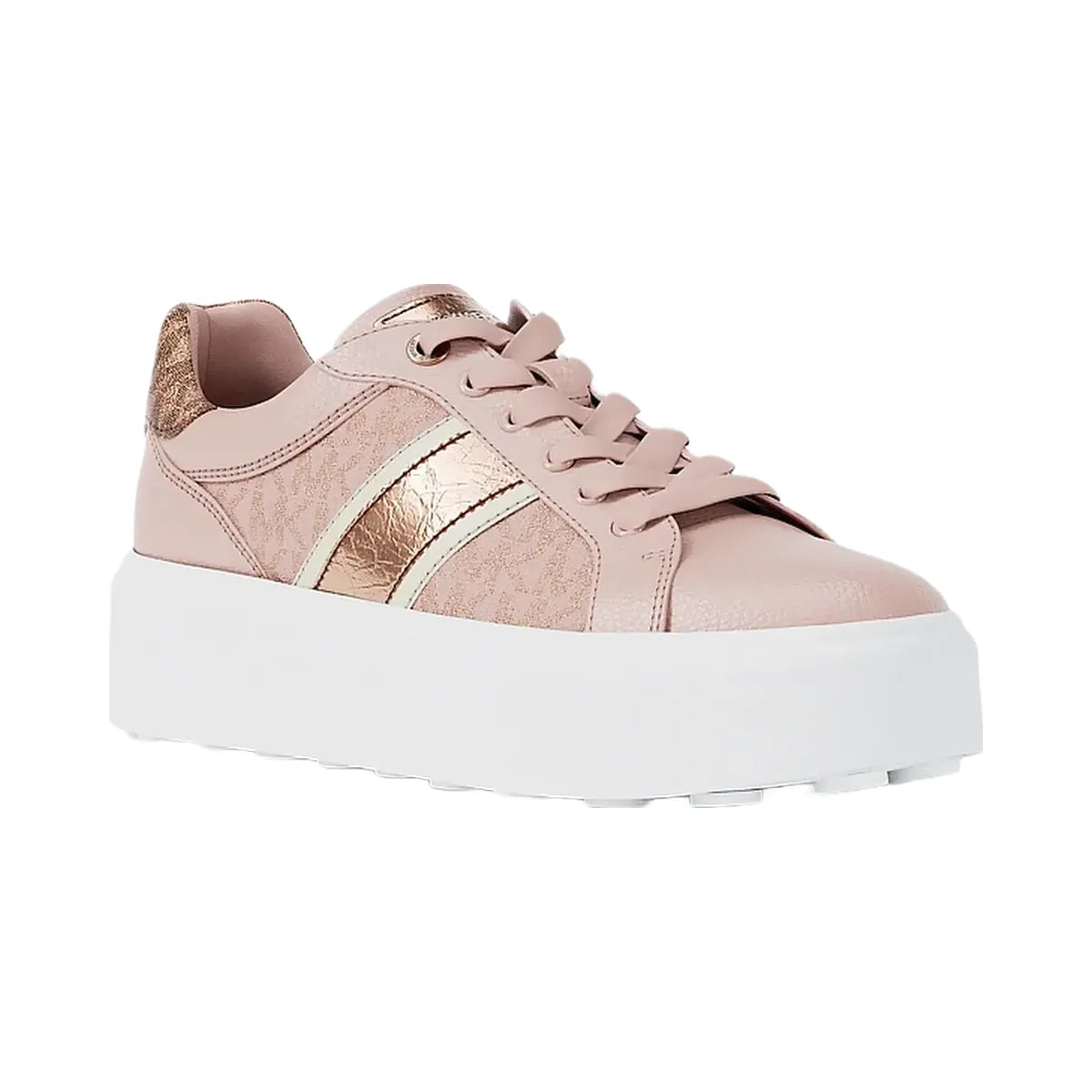 Michael Kors Romey Signature Logo Stripe Platform Sneaker Powder Blush