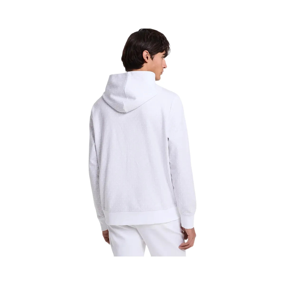 Michael Kors Signature Logo Cotton Blend Hoodie White
