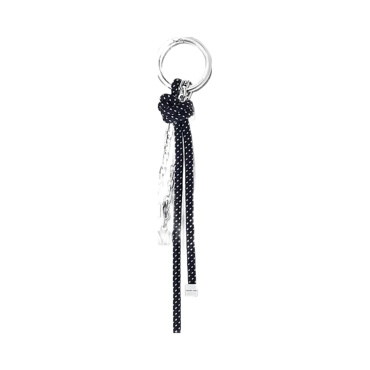 Michael Kors Silver-Tone and Speckled Cord Bag Charm Dress Blues