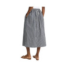 Michael Kors Striped Cotton Poplin Midi Skirt Midnightblue