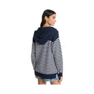Michael Kors Striped Wool Lace-Up Hoodie Midnightblue