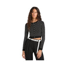Michael Kors Studded Cropped Zip-Up Cardigan Black