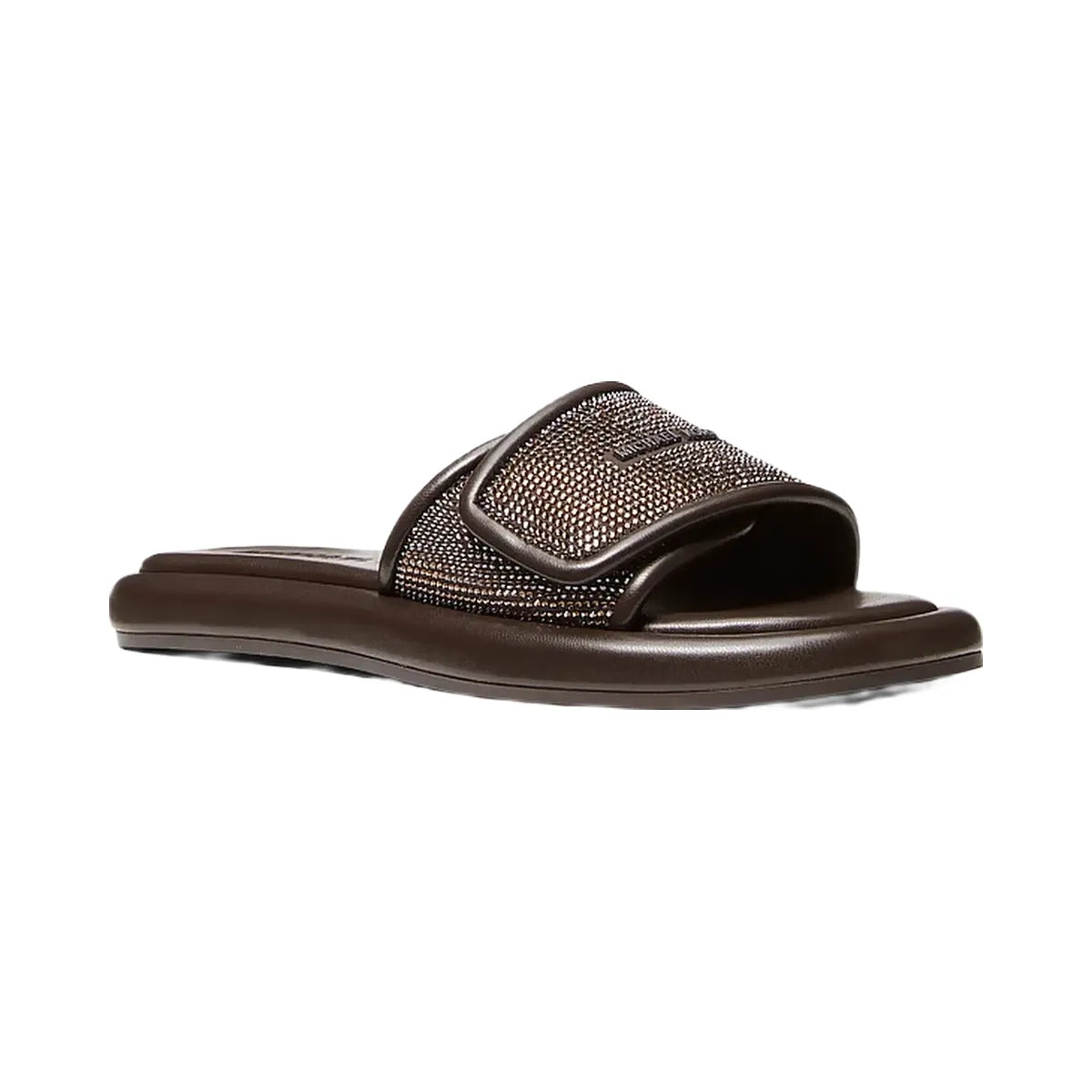 Michael Kors Suki Embellished Slide Sandal Chocolate