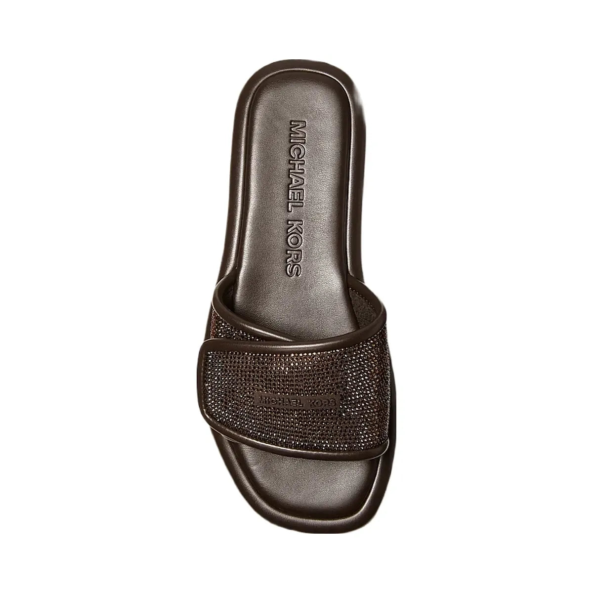Michael Kors Suki Embellished Slide Sandal Chocolate