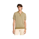 Michael Kors Two-Tone Knit Polo Shirt Oregano