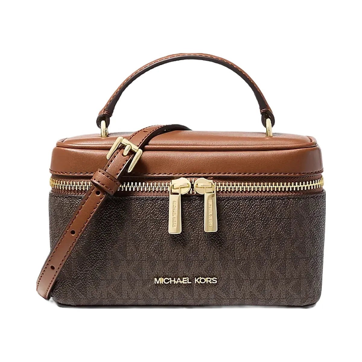 Michael Kors Vivi Small Signature Logo Vanity Crossbody Bag Brown