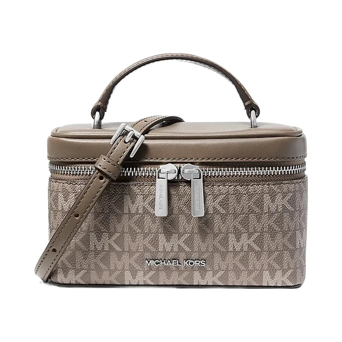 Michael Kors Vivi Small Signature Logo Vanity Crossbody Bag Mushroom