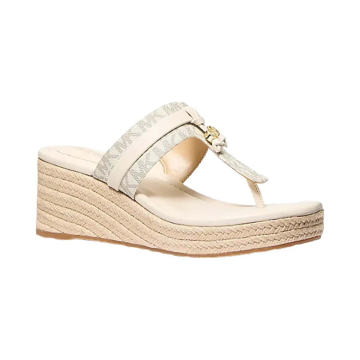 Michael Kors Zoe Signature Logo Wedge Sandal Vanilla
