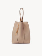 CHLOE Spin tote bag in grained leather Boyish Brown