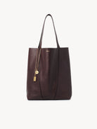CHLOE Spin tote bag in grained leather Perfect Plum