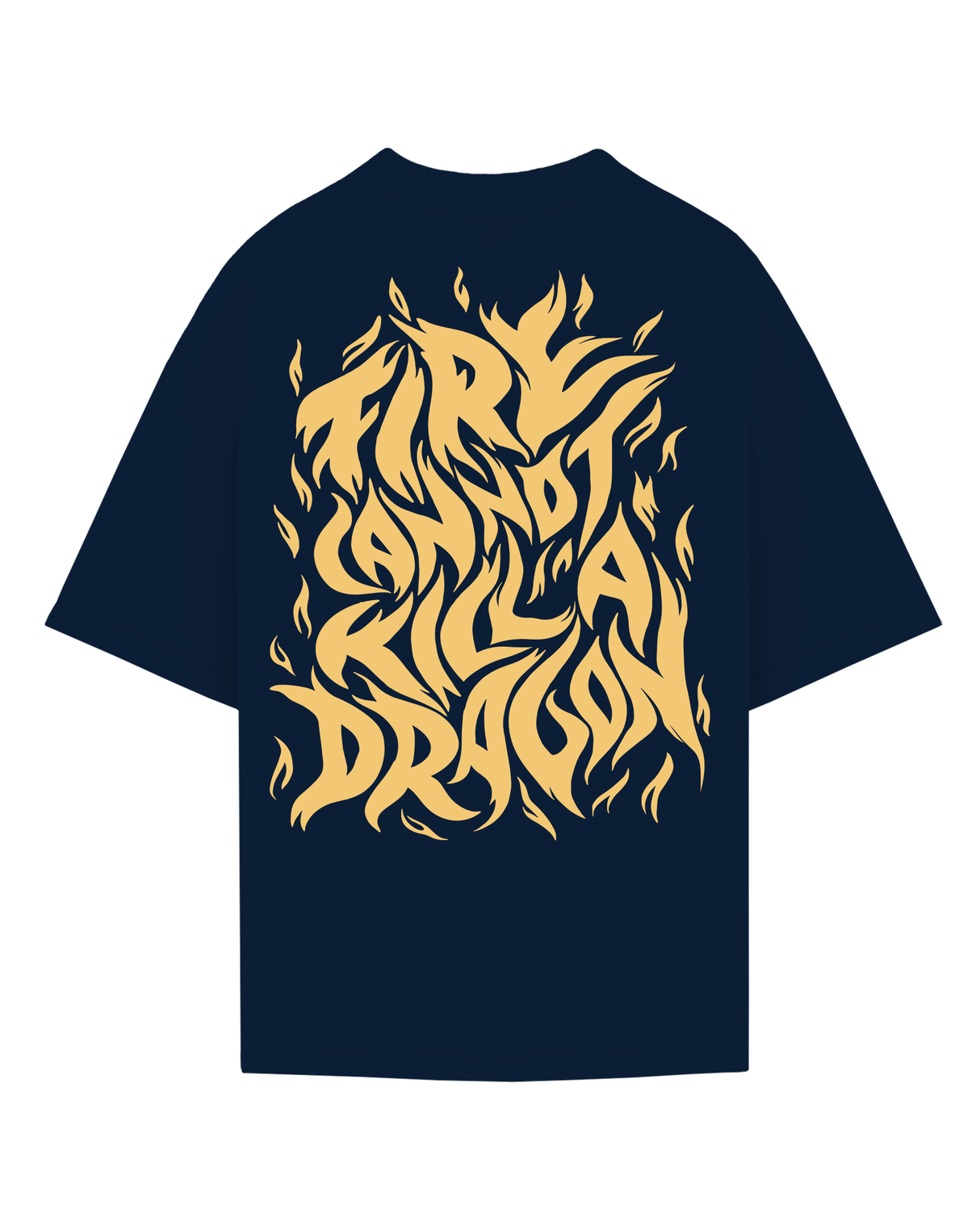 FIRE CANNOT KILL A DRAGON T-SHIRT - NAVY BLUE