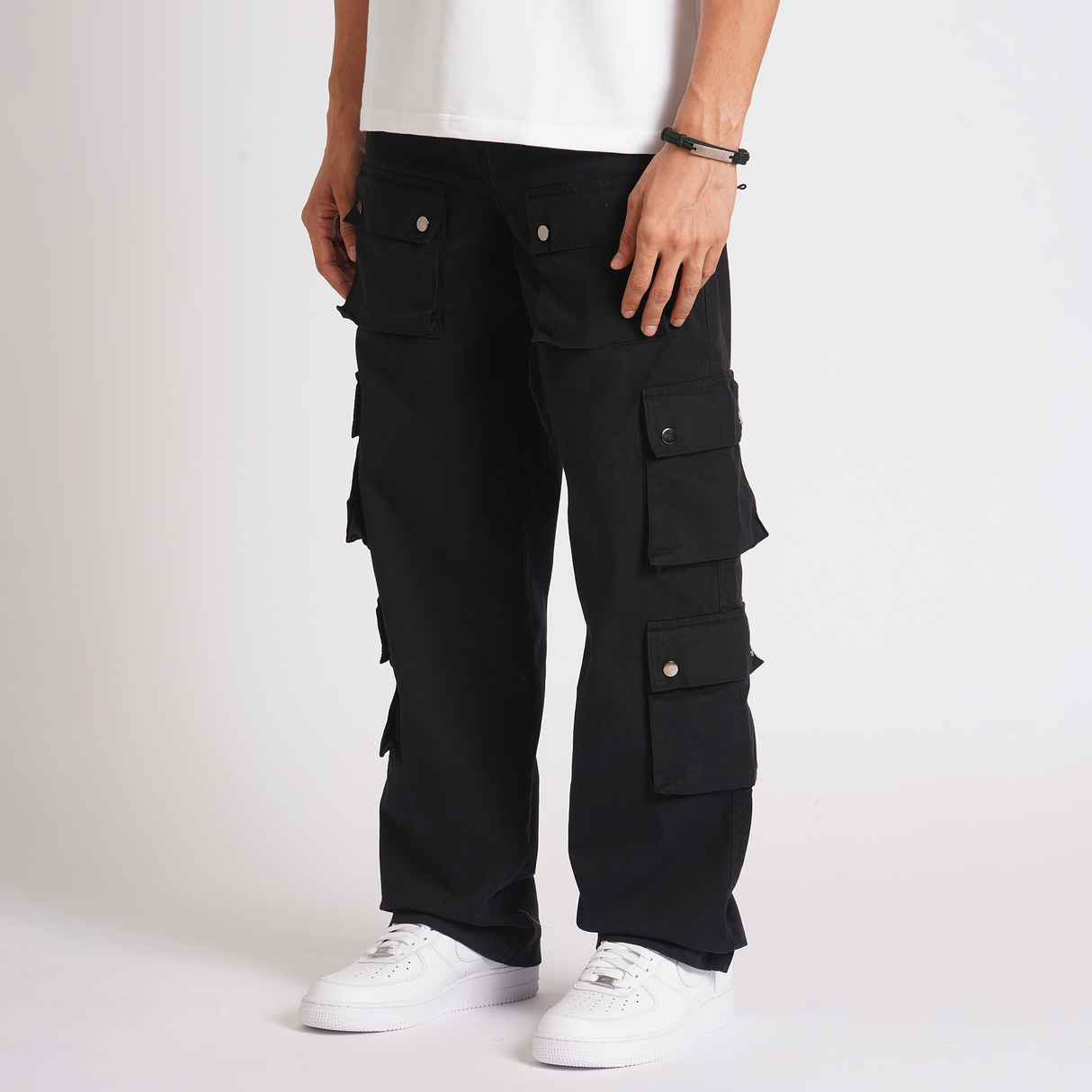 STRAP CARGO PANT - BLACK