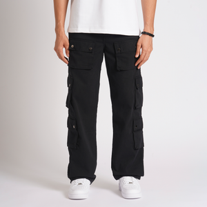 STRAP CARGO PANT - BLACK