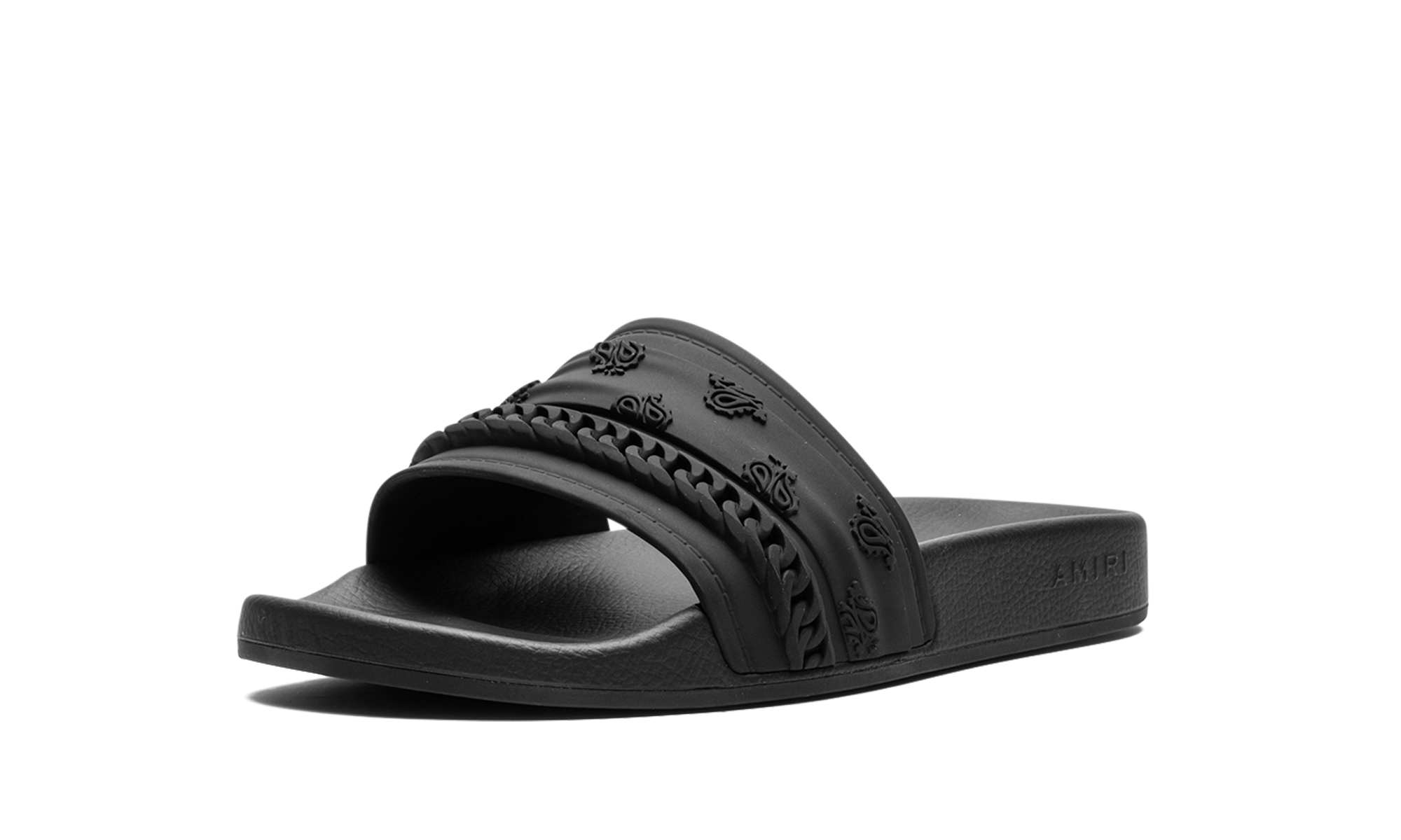 Amiri Bandana Moulded Slides Black Black