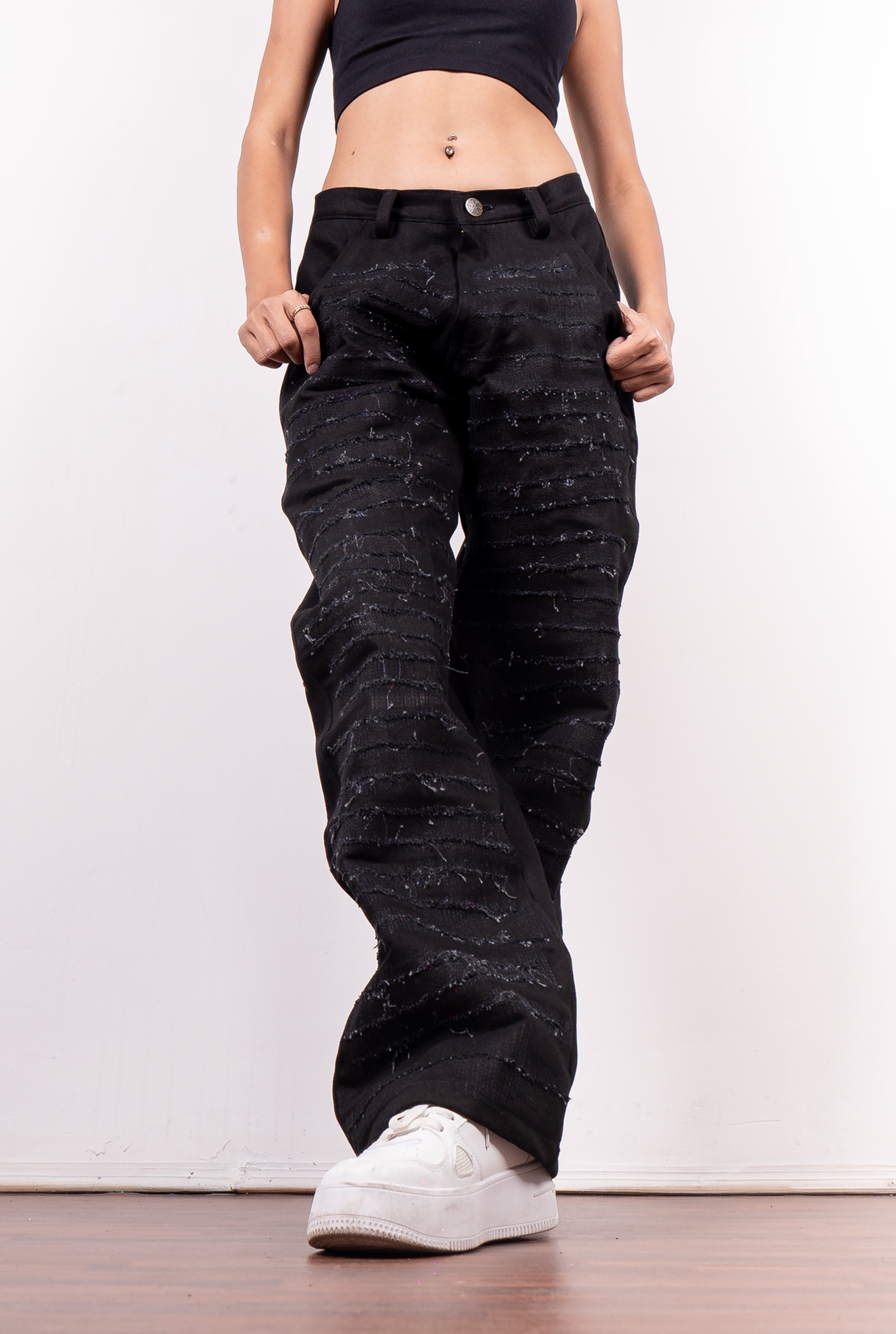 Distressed Black Jeans