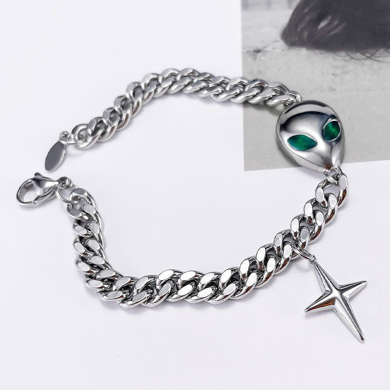 Alien Cross Charm Bracelet