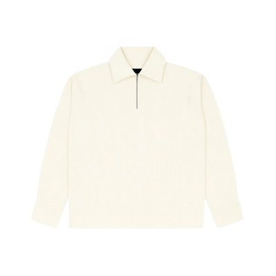 Cream Full Sleeves Quarter Zip