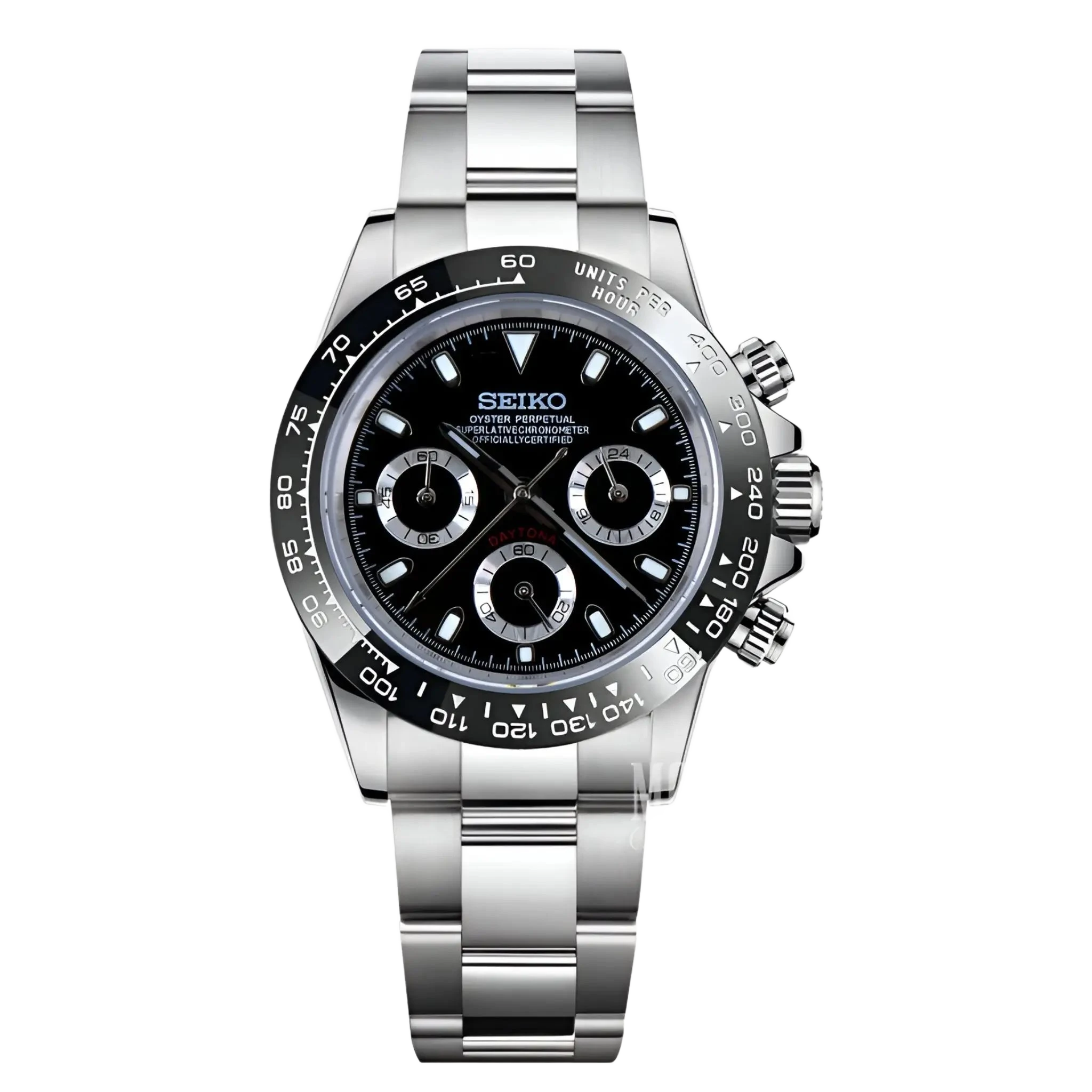 Seiko Mod Daytona black Panda
