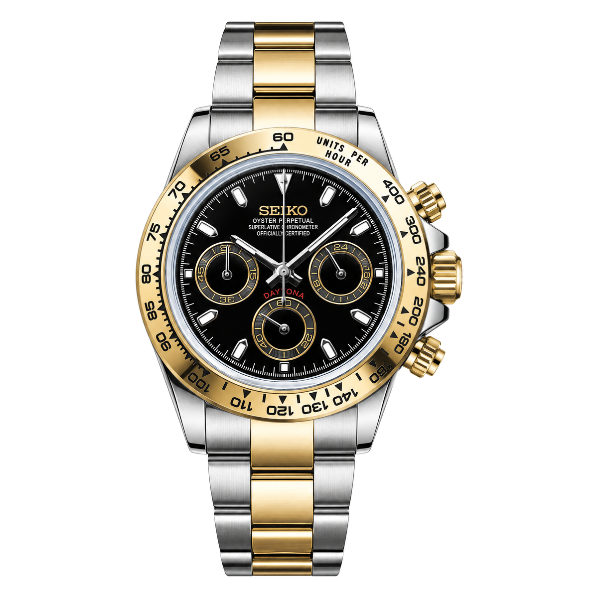 Seiko Mod Daytona Two-tone Black