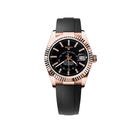 Seiko Mod Sky Dweller Rose Gold Black Rubber Strap