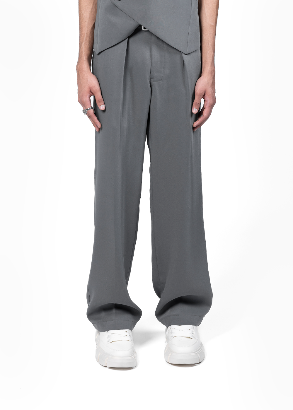 EVEMEN STRAIGHT PANTS - SMOKE GREY