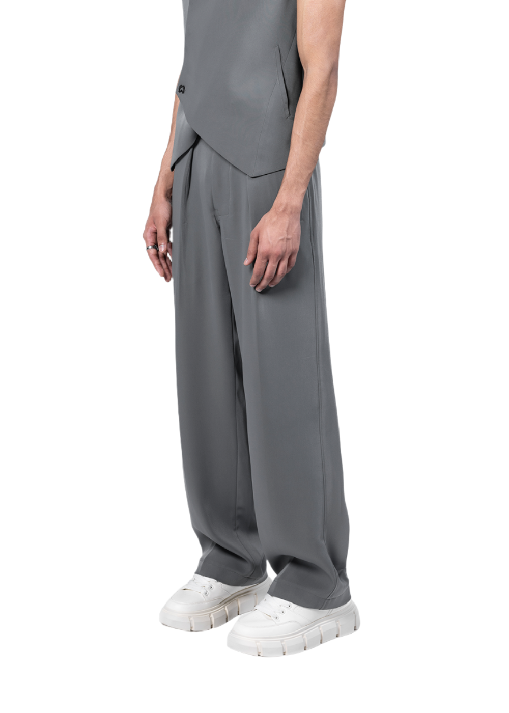 EVEMEN STRAIGHT PANTS - SMOKE GREY