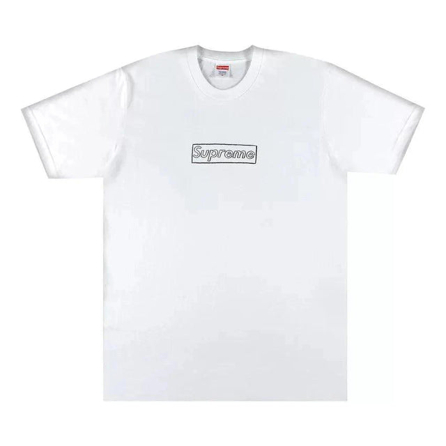 Supreme x KAWS Chalk Logo Tee 'White' - Dawntown