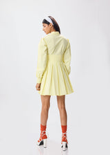 LEMON PLEATED SHIRT DRESS