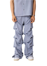 Ash Gray Draped Waterfall Pants