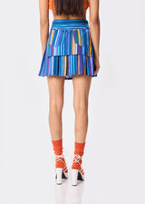 STRIPES PLEATED MINI SKIRT