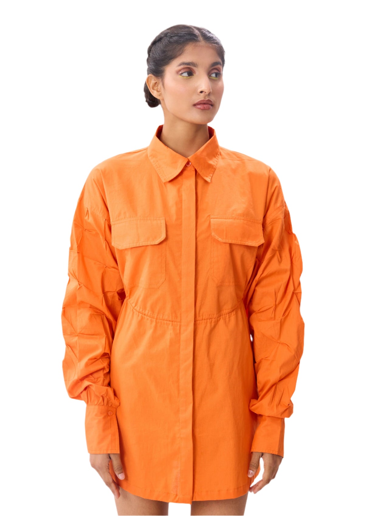 Orange Glory Shirt Dress