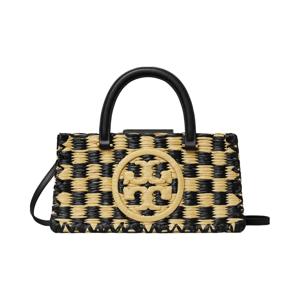 Tory Burch Ella Hand-Crocheted East-West Tote Black / Natural