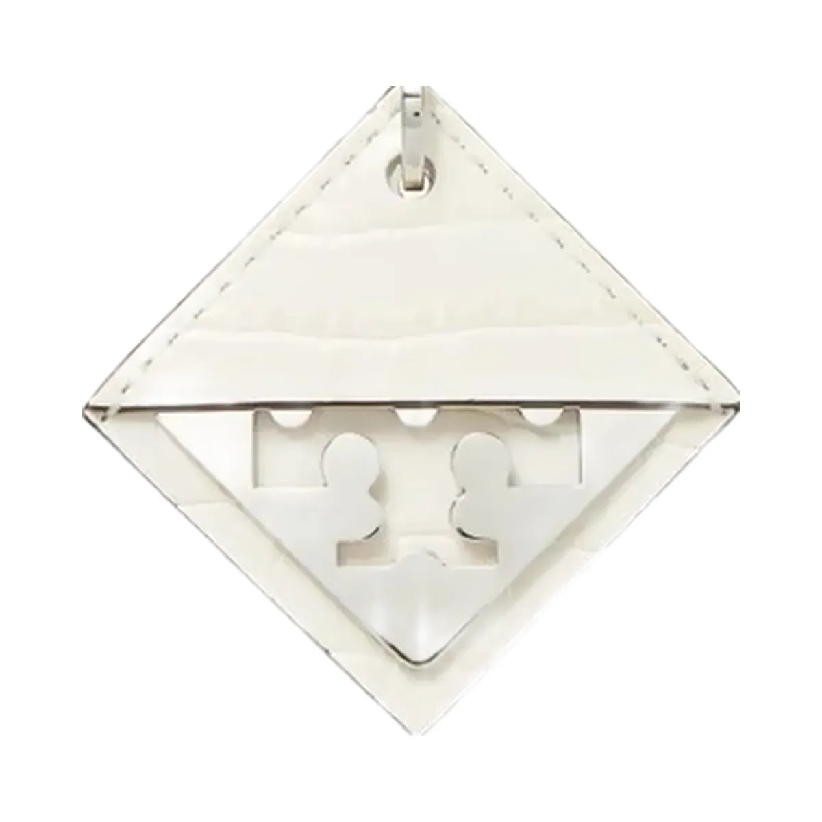 Tory Burch Hidden Logo Croc-Embossed Key Charm Blanc