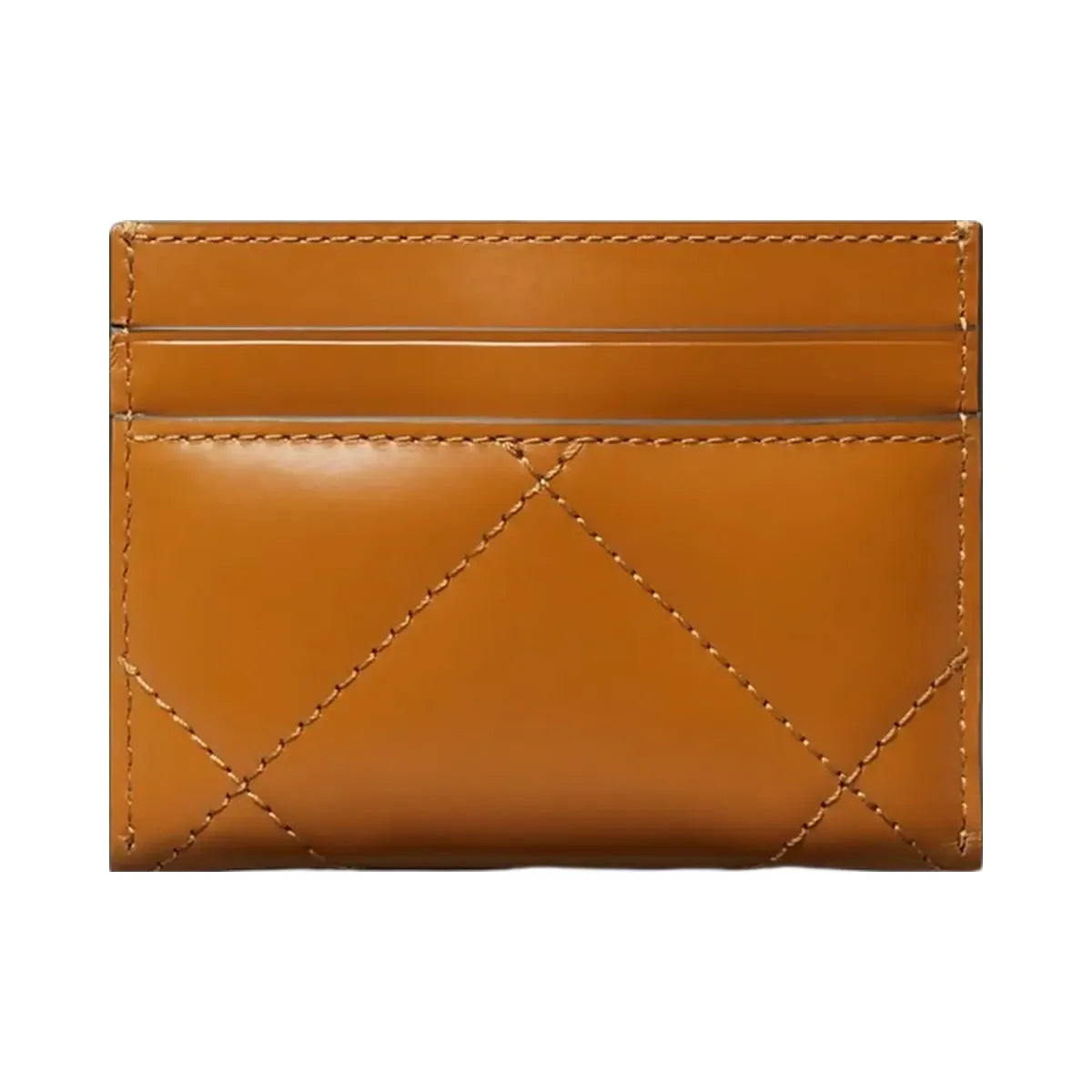 Tory Burch Kira Diamond Quilt Card Case Classic Chestnut