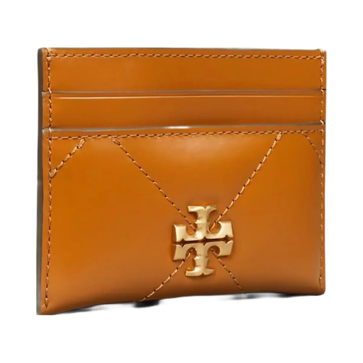 Tory Burch Kira Diamond Quilt Card Case Classic Chestnut
