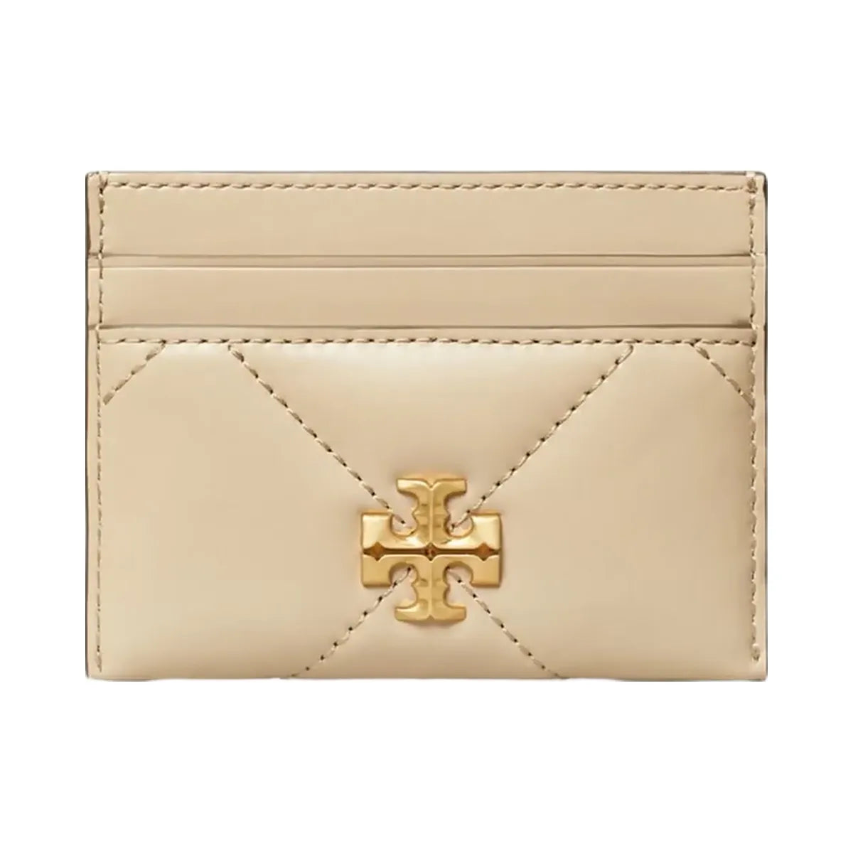 Tory Burch Kira Diamond Quilt Card Case Light Stone