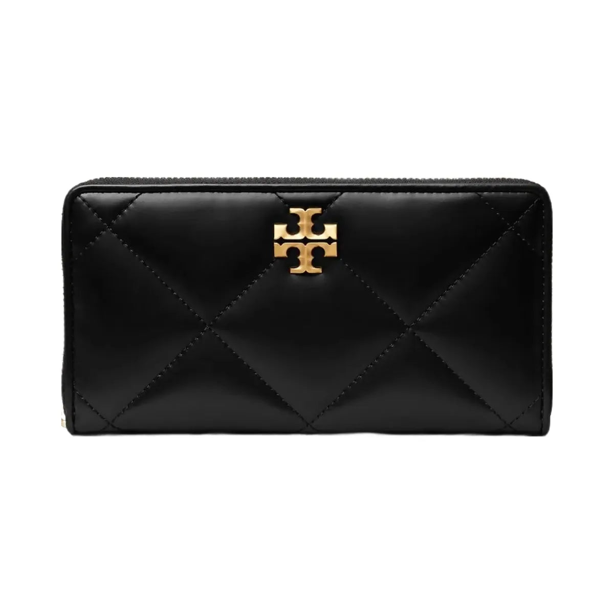 Tory Burch Kira Diamond Quilt Charm Continental Wallet Black