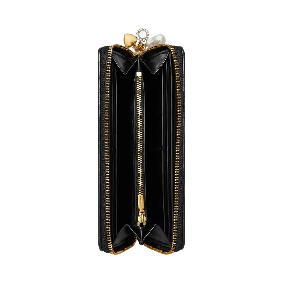 Tory Burch Kira Diamond Quilt Charm Continental Wallet Black